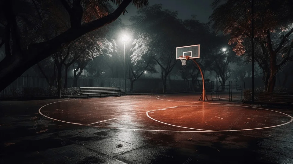 Basketball player in cosmic space